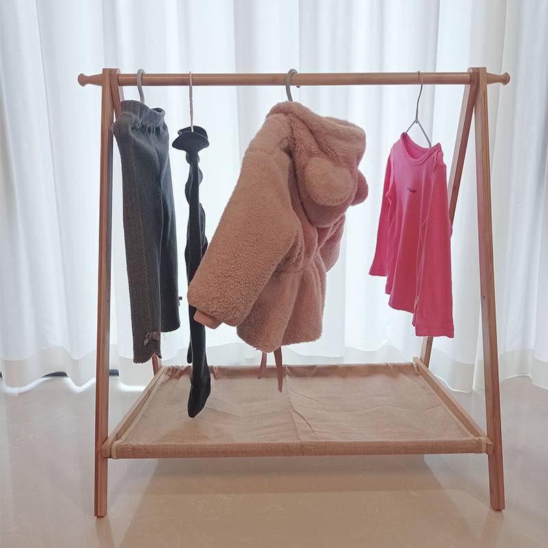 谋生家用飘窗小型挂衣架阳台迷你凉衣架简易落地矮衣帽架婴儿晾晒