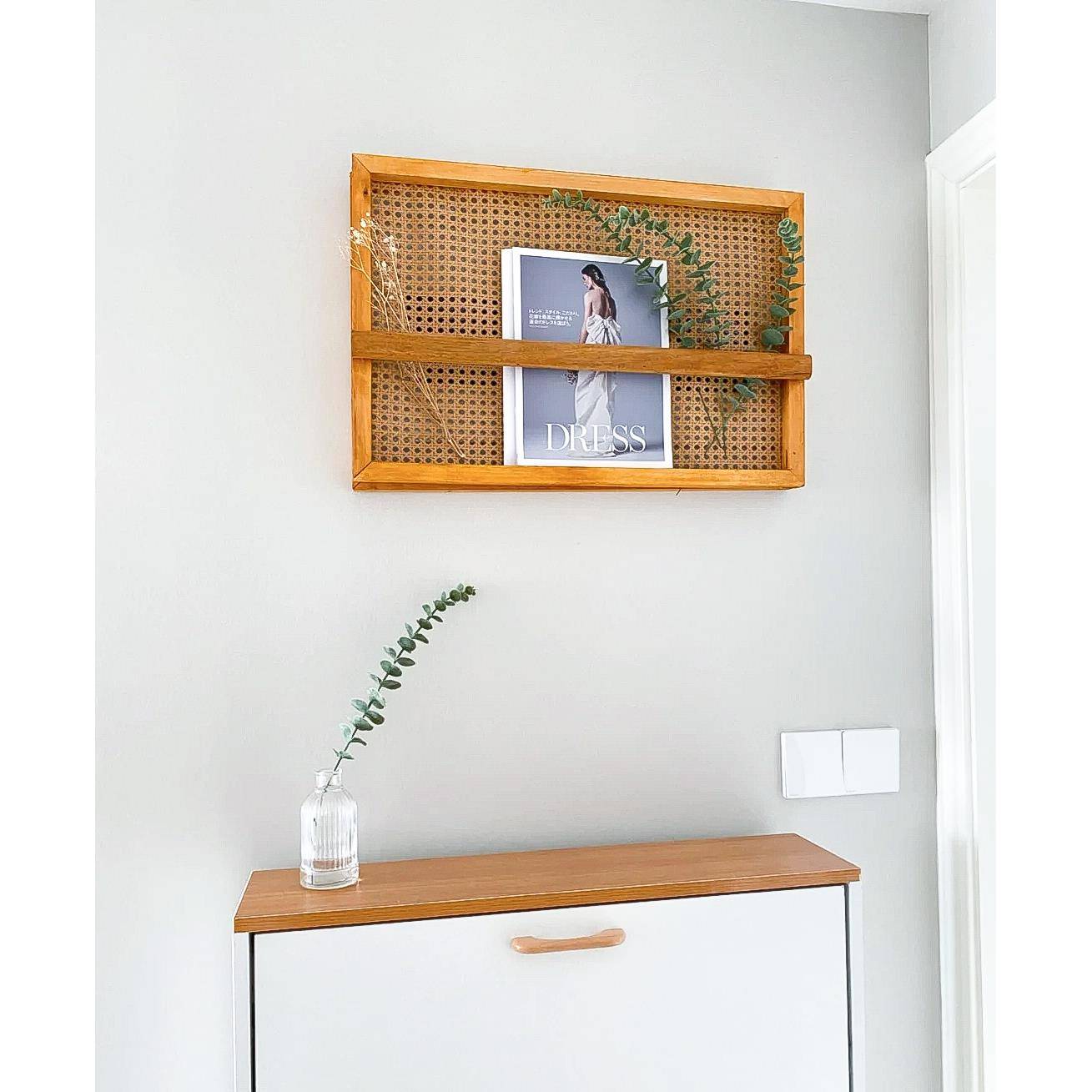 S遮6K木藤编房I间装饰挂画客厅立体原壁挂杂志置F767HH79物架电表