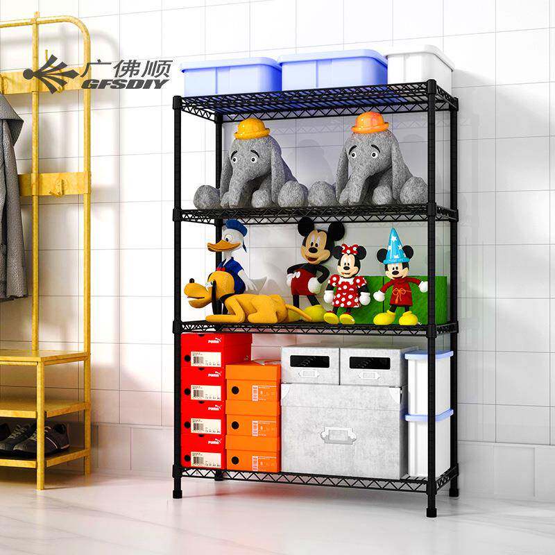 新款客置物4层卧物室玩具收纳储箱55733整理架落地盒厅子杂物架货