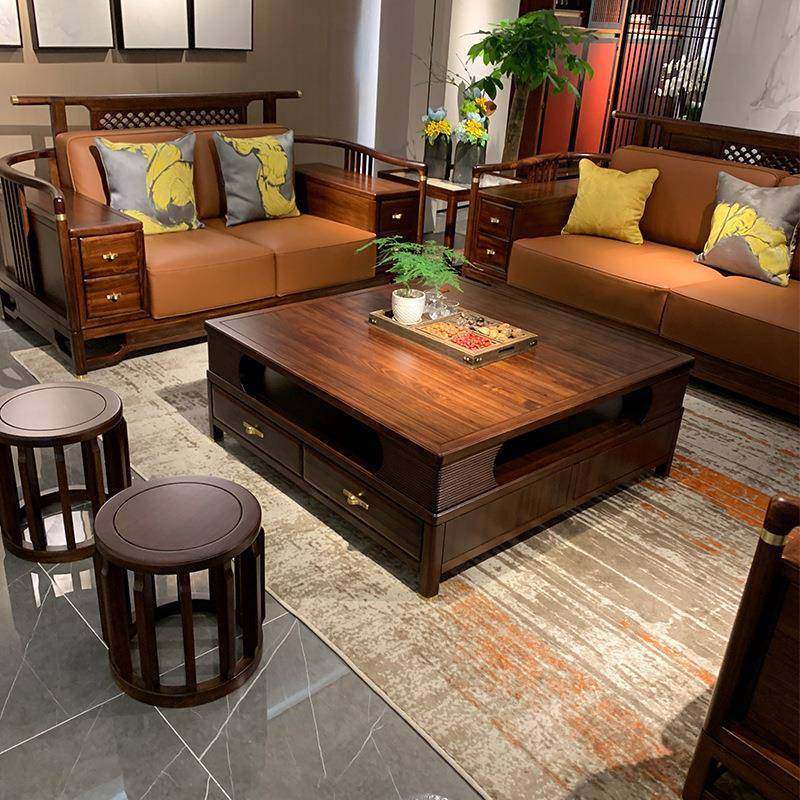 新式黑檀沙发组中合ZRU现代轻奢别墅大木小户型客厅家沙具实木发,电子元器件市场,其它元器件,淘宝优惠券,粉丝福利购,淘宝优惠卷