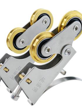 柜滑轮移门轮DFD-L608凸子不锈钢滚钛合衣金门铜轮轨道浴室推拉门