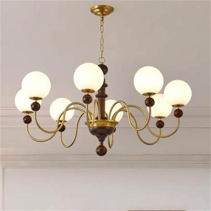 法式中古2风0259新款客厅吊古灯美复卧室灯饰式铜本色餐厅卧室吊