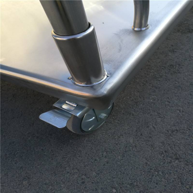 不锈钢手推车 平板车 搬运车 超市不锈钢货物拖车 小 中 大号