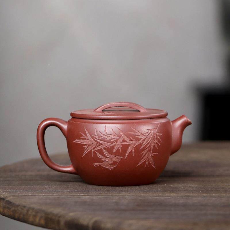 宜兴紫砂壶龙血砂名113家工绘刻汉手瓦精茶美壶茶具