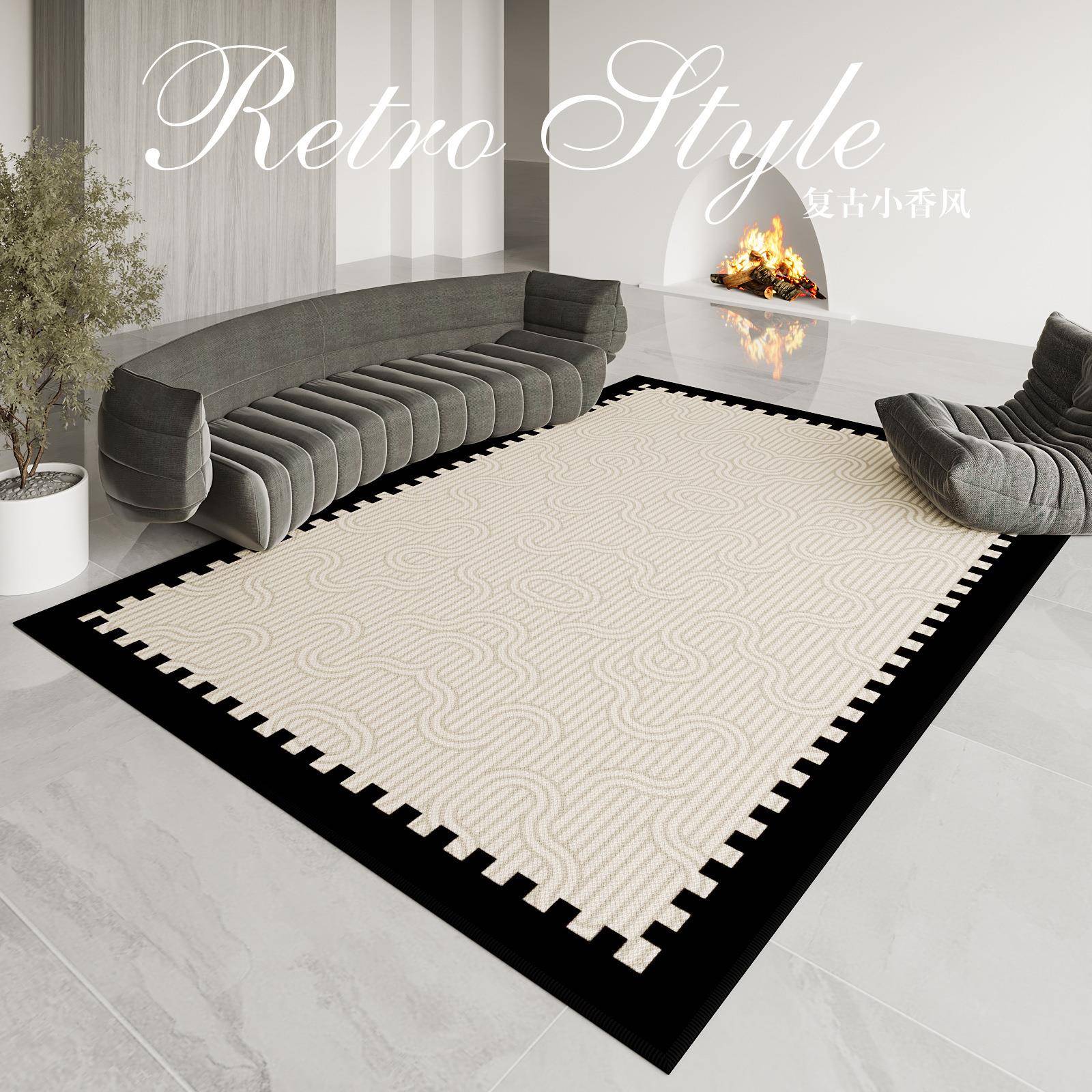 美式轻奢客大条地毯客简约纹会室厅地毯圈绒-665满铺比利时圈绒卧