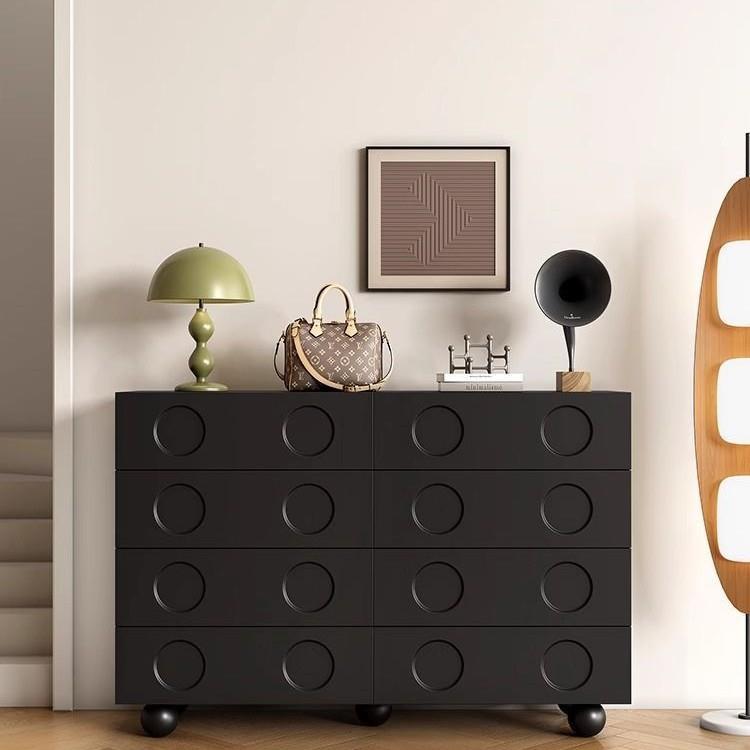 黑色复八斗柜卧室床尾收纳物柜柜客厅玄关OQG柜电古视斗沙发边储