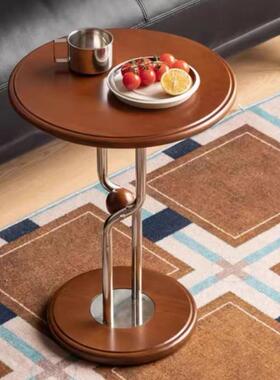 实几木沙发客物厅小茶边卧室Y2001窄床头柜艺术可移动法式极置架