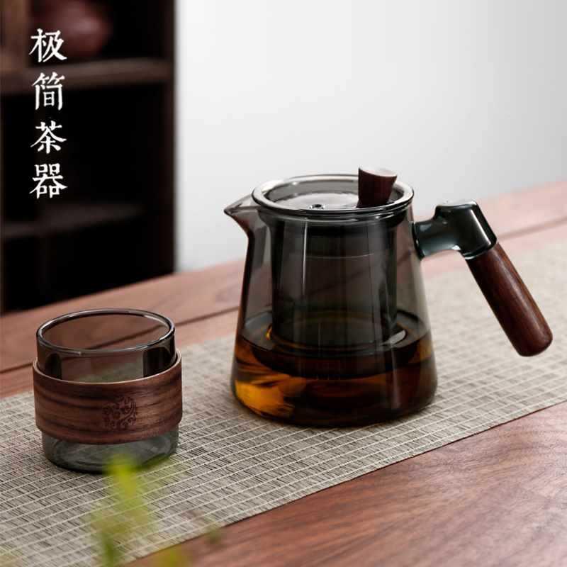 侧把玻壶耐温单壶茶璃水高离泡分茶壶泡沏茶电陶炉煮茶69STT9J8器