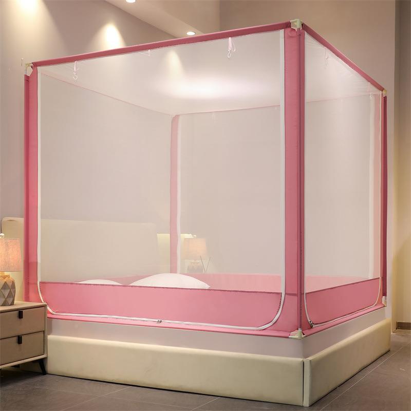 床蚊蒙古坐包三开门帐蚊防蚊宝宝防掉帐床家IDH用拉链加密加厚可
