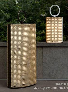 户外庭院落灯墅花露C1690台景地观灯室外草坪灯装饰氛园围灯藤编