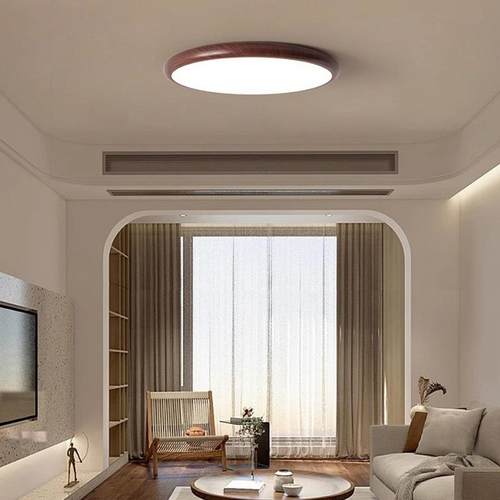 超薄客厅灯现代简约桃意木灯创58095薄款卧室灯圆形胡吸顶厂家