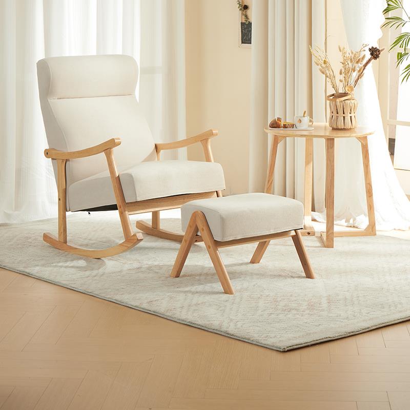 18010J懒实木脚蹬现代约橡木沙简发脚型踏日式原木小户客厅小矮凳