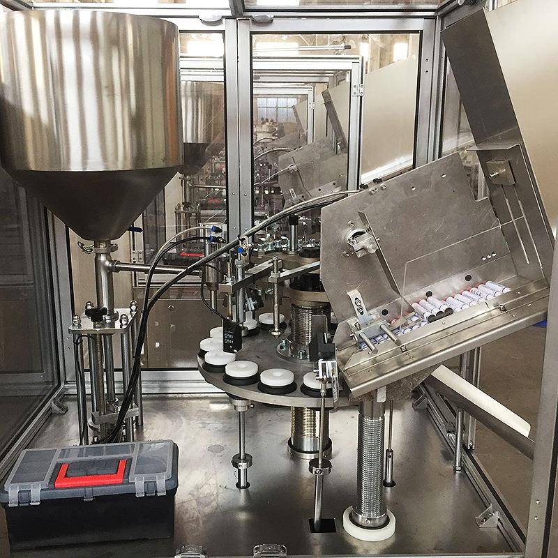 封胶水全自动属铝管金灌装机江苏厂家生产日化用品966颜料灌装尾
