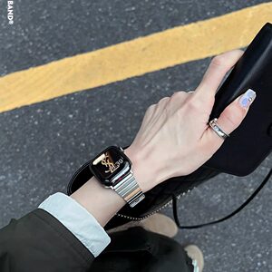 IAMYEE竹节小蛮腰不锈钢表带适用于applewatchS10代S8S9iwatchS11