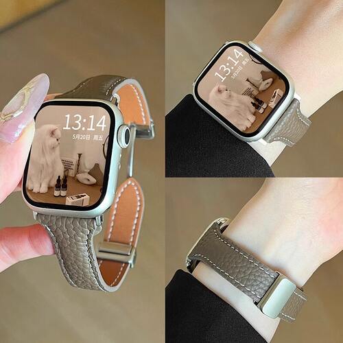 适用华为fit3/4手表带新款真皮磁吸watchfit2女款智能运动手表fit