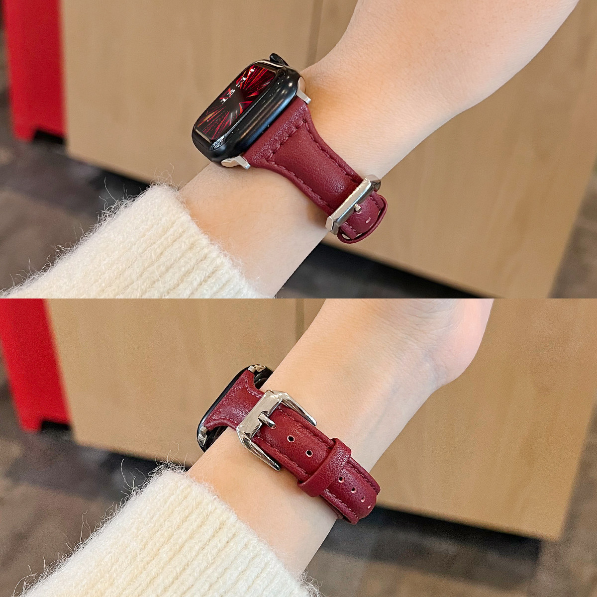 适用applewatchs10手表带新款11真皮iwatchs10苹果智能手表链s9系