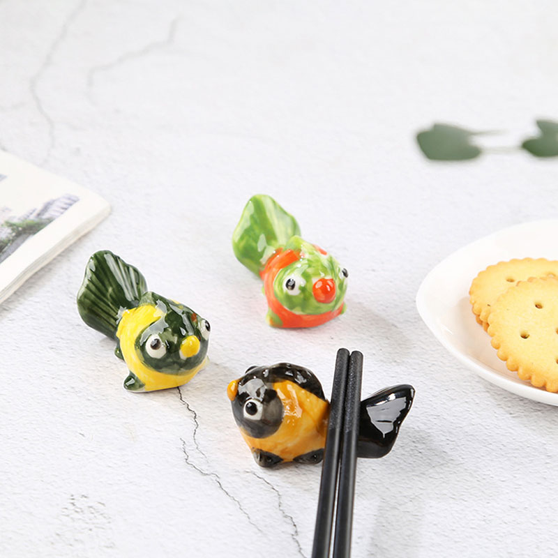 海洋世界可爱小金鱼陶瓷筷枕