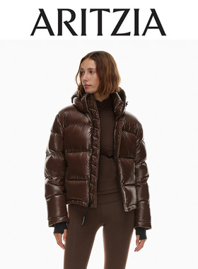 加拿大Aritzia The Super puff亮面羽绒服冬季加厚保暖短款外套女