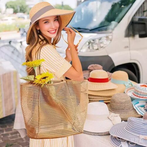 FoldableBeachBag折叠沙滩包网眼