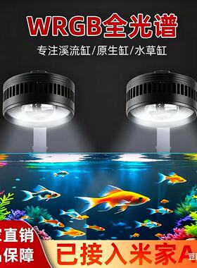 灵鳍智能鱼缸筒灯全光谱可调已接入米家APP原生溪流水草爆藻专用