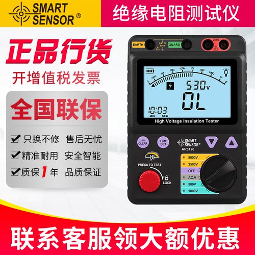 德国精选进口希玛绝缘电阻测试仪AR9071000v兆欧表5000V数字电工