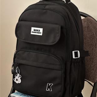 黄色轻便初中生双肩包女2024新款大容量书包3一6年级初中女生背包