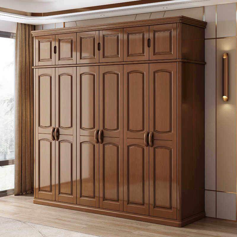实木衣柜现代简约中式23456门整体对开门加顶卧室组装衣柜,住宅家具,独立衣柜,淘宝优惠券,粉丝福利购,淘宝优惠卷