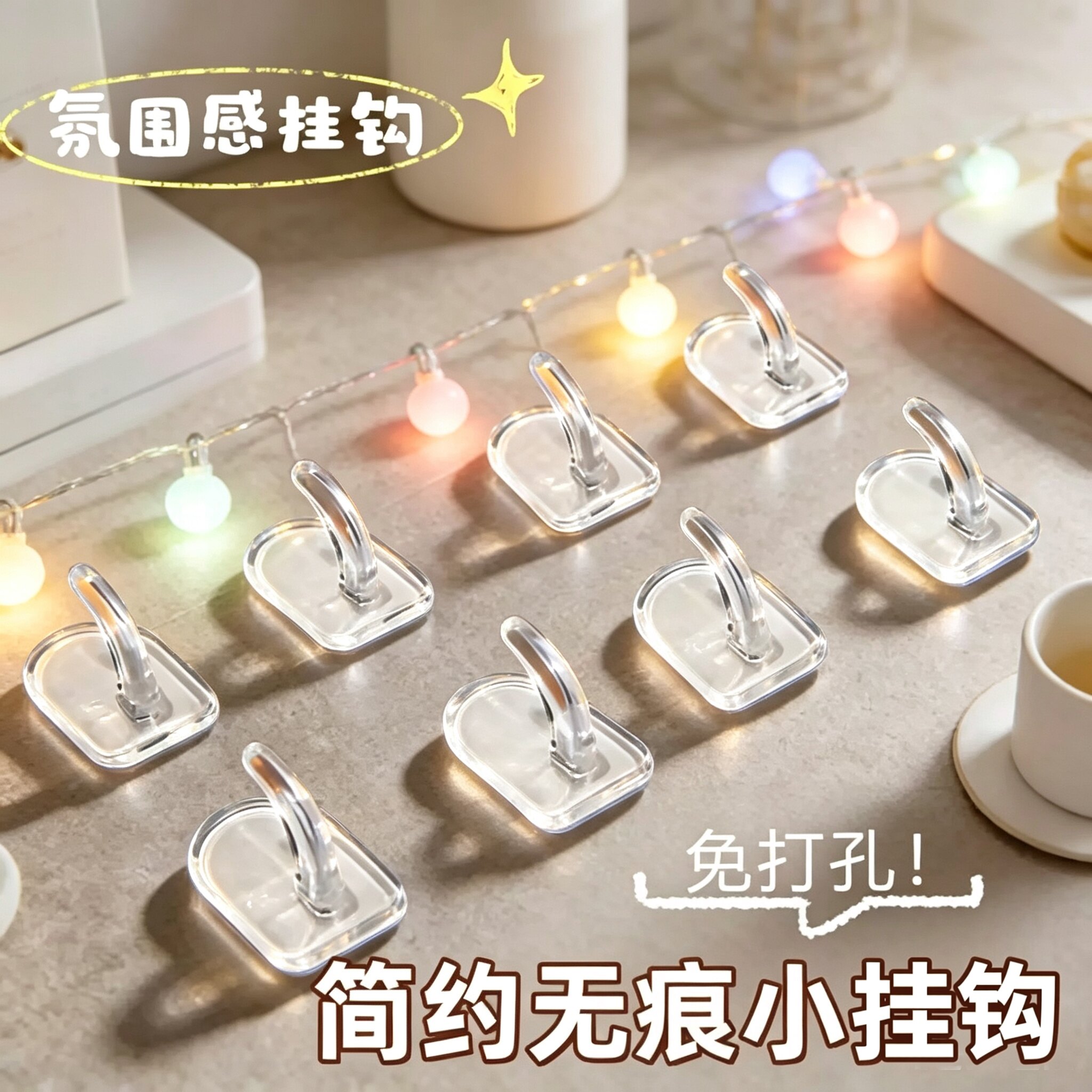 迷你小挂钩牛角钩卧室透图片