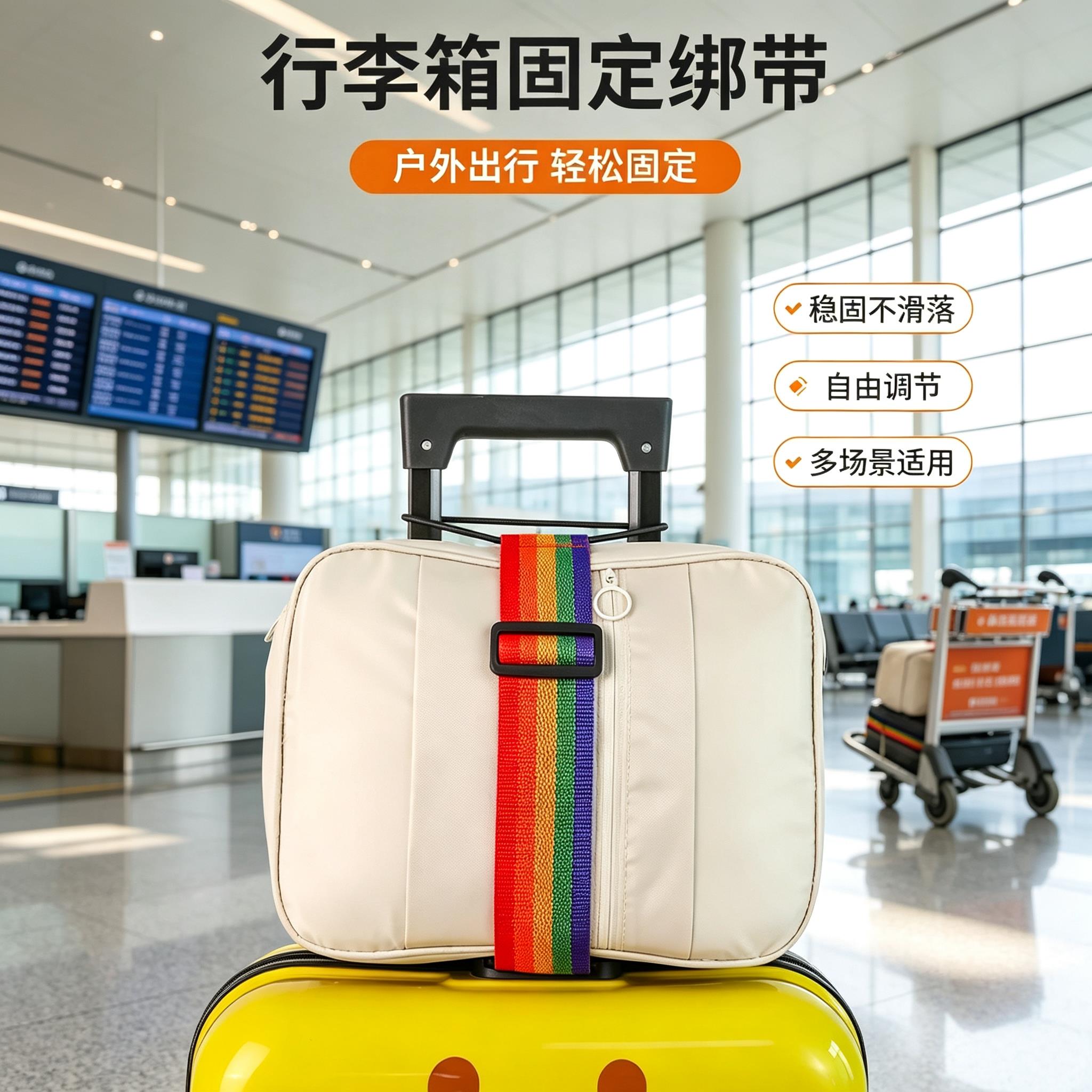 行李箱固定绑带双肩包旅行箱捆绑带背包拉杆箱带弹力绳打包捆扎带
