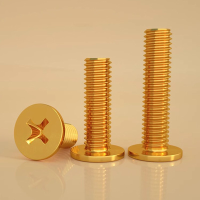 镀铜金色薄头十字大扁平头螺丝CM加长十字小螺丝钉M2-M6头5-12mm