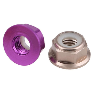 铝合金多彩色法兰防松螺母尼龙圈彩色锁紧自锁止退螺丝帽m2m3-m8