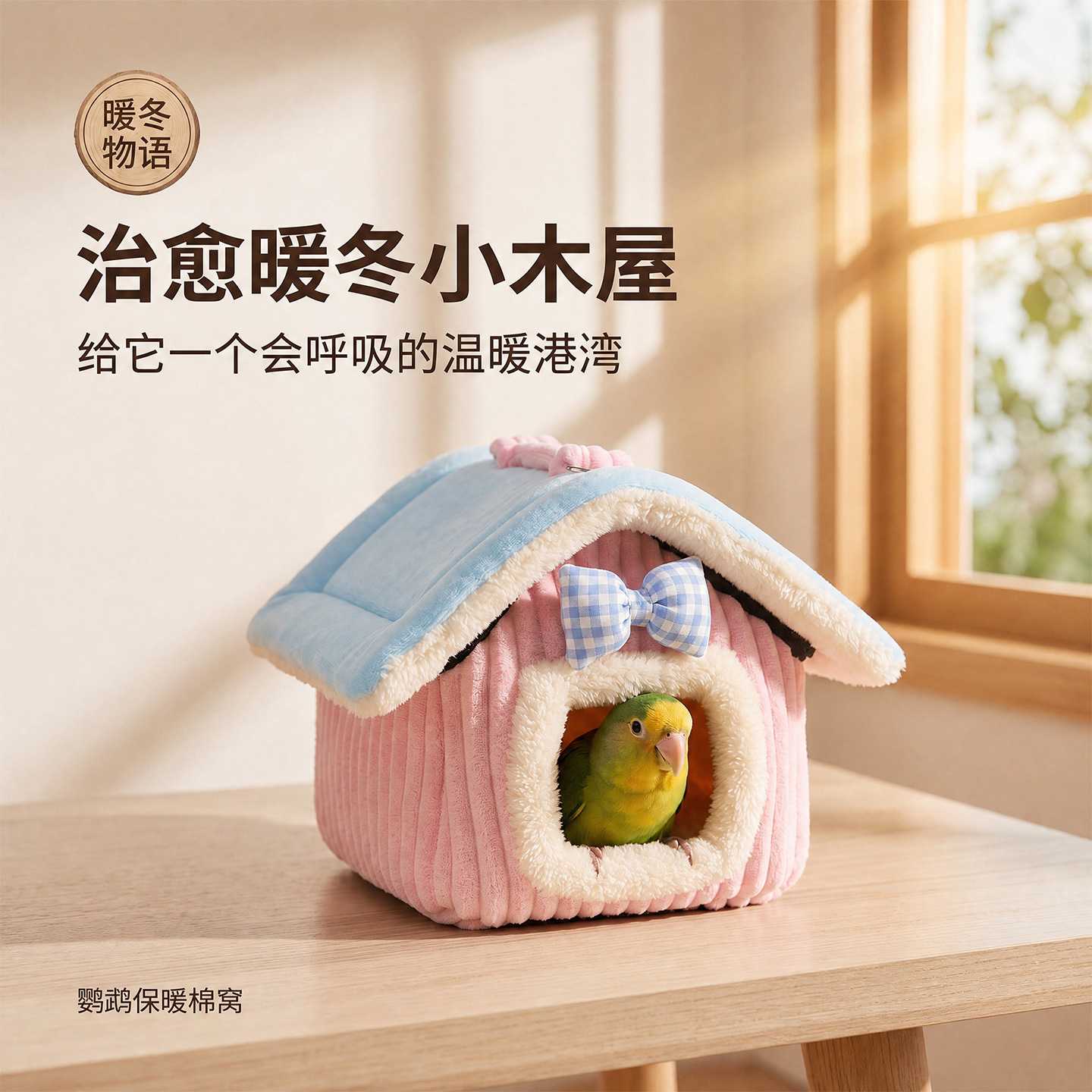 房型鹦鹉棉窝保温悬挂鸟窝吊床