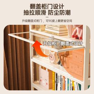 家用柜钢制书架带玻门儿童防尘书柜璃客厅储物置收SG纳柜铁艺物架