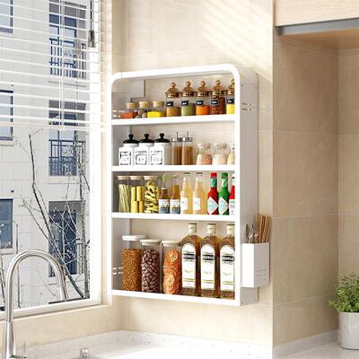 厨房置物CVP架可调调墙架壁挂免打孔上多层收纳节料架储物家用调