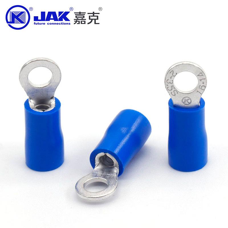 RV2-3.5S紫铜SYK压接线端子螺口冷头M3绝缘套圆形端O型裸端型子圆