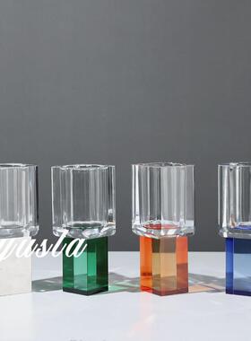 简玻璃客厅几柜插干花样瓶餐厅别墅板间桌面QBD茶花器摆件软装饰