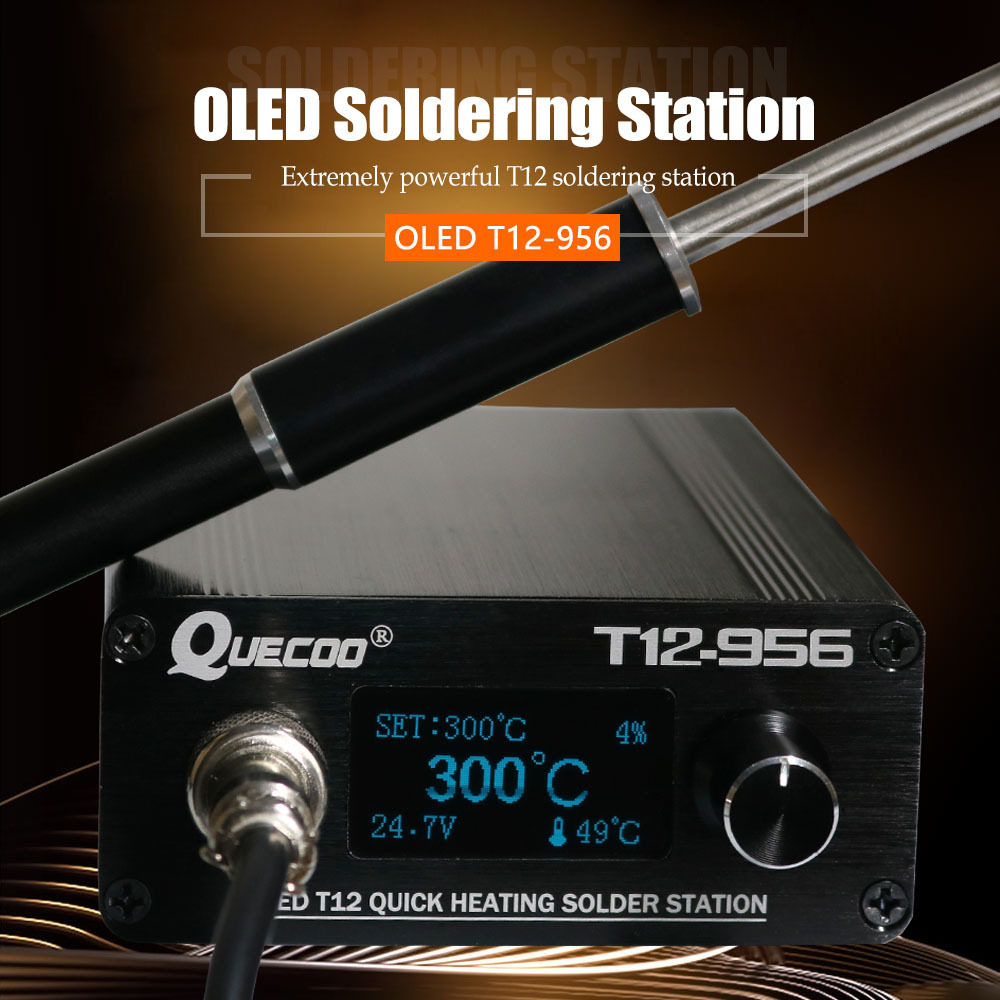 T12-956 SC OLED 1.3屏电烙铁 4芯焊台配M8金属手柄自动关机休眠