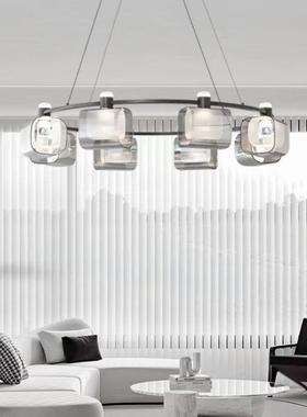 现代墅简15440约个性创意全铜客厅吊式设计师款大气跃层意别玻璃
