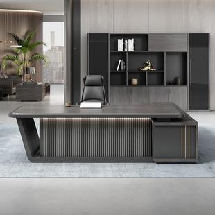 高档板办公桌总老裁桌色老板桌大班台办公主室经理桌管269黑桌椅
