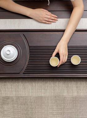 实木海茶盘用排水式茶台家胡桃木简JM-YLXB约茶整块办室公茶几套