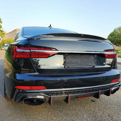 1-622款奥A6l改19-21RS6装RS9尾唇后唇小包围运动款尾唇后排气下