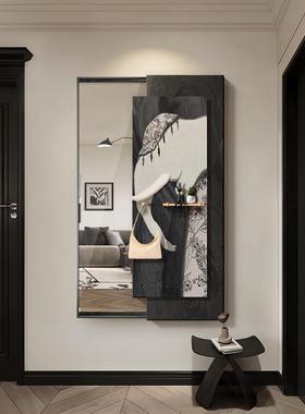 中古象风大推拉全身镜创挂意洞置物架洞板隐形隐藏XL-82513式穿衣