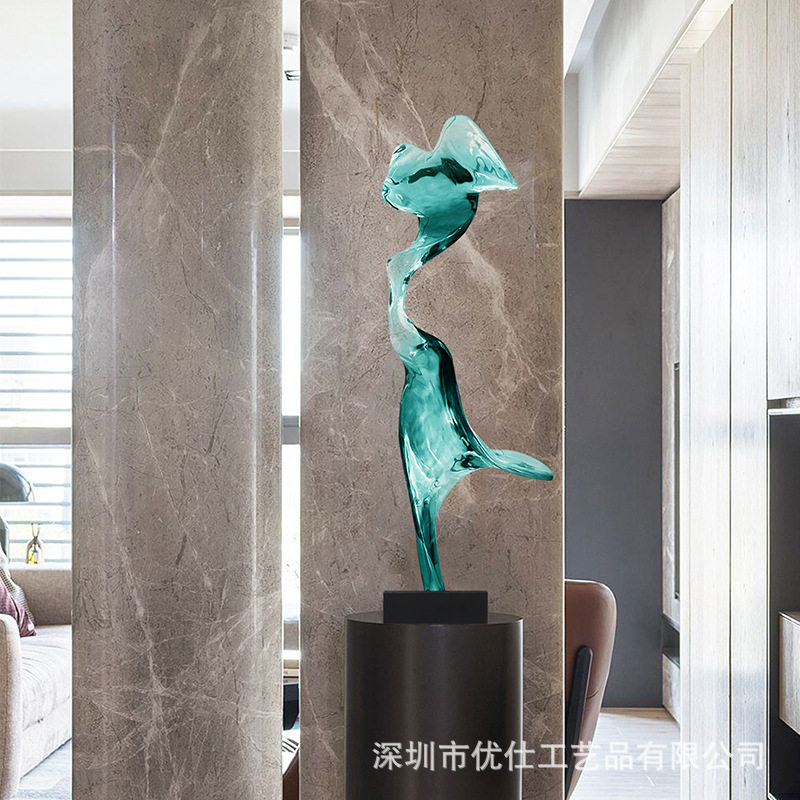 现代轻奢水晶树脂雕塑摆件