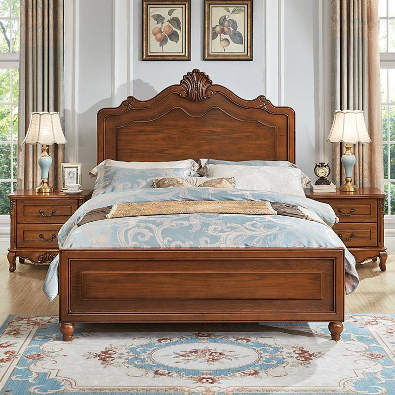 W7美式实木床卧卧室15/1.8米全实床木大床.1米5欧式床无品牌/主婚