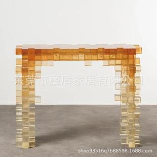 意式 轻奢渐亚克力玄关台墅入户别门变厅NOT观景台墙窄走廊条案玄