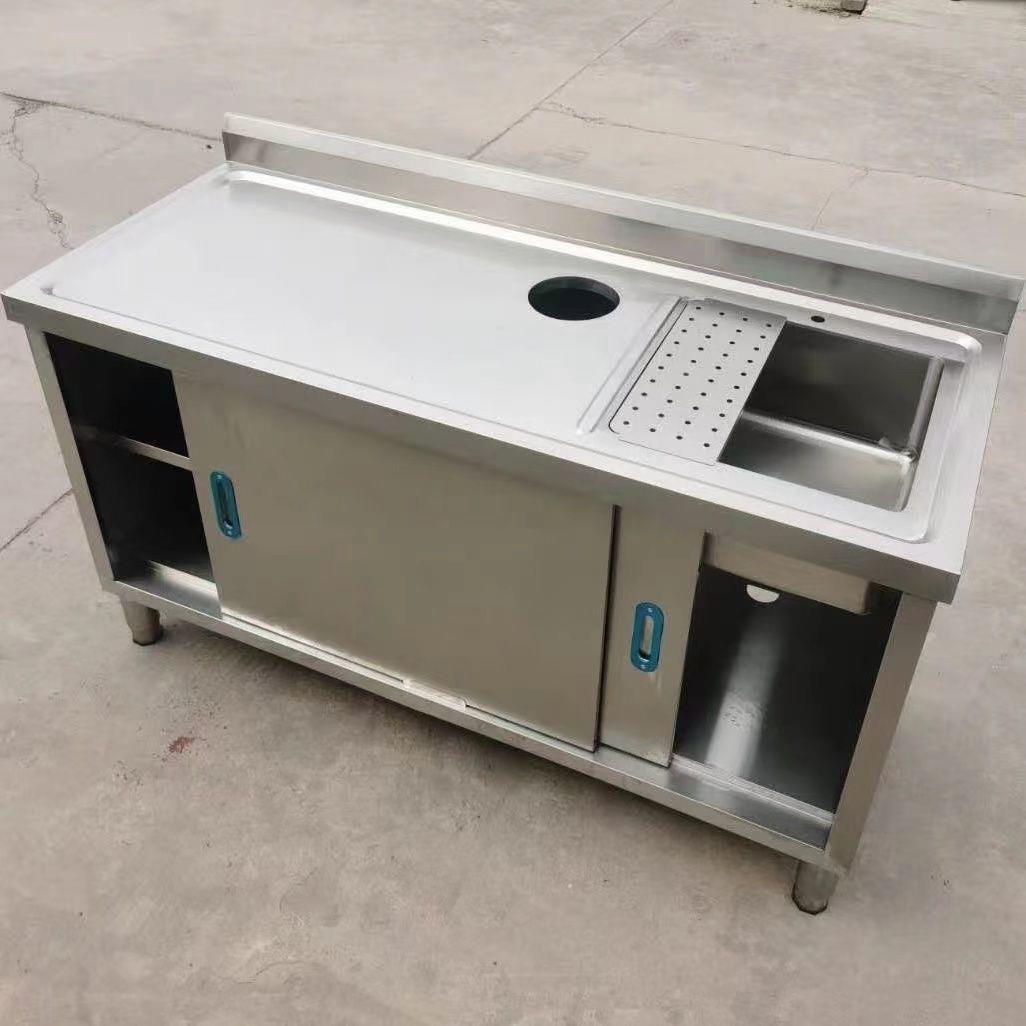 商用厨房不钢洗菜锈TFV池体水池水槽柜水果作操台工作切台一304
