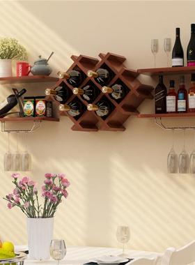 现代挂简约餐厅悬挂式酒架墙酒柜客厅置上装饰隔79022板物架创意
