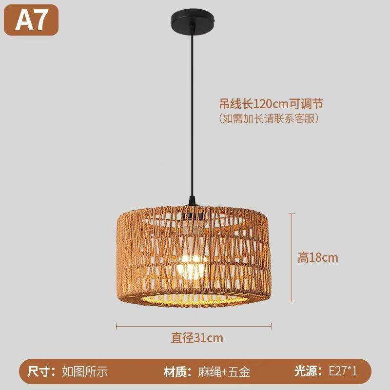 新式麻中绳吊灯铁艺餐36068装厅酒吧店复古藤艺灯罩饰铺E27光源热,家装灯饰光源,智能吊灯,淘宝优惠券,粉丝福利购,淘宝优惠卷