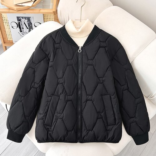 棉衣女士棉服春冬季新款短款宽松休闲显瘦保暖韩版轻薄圆领棒球服