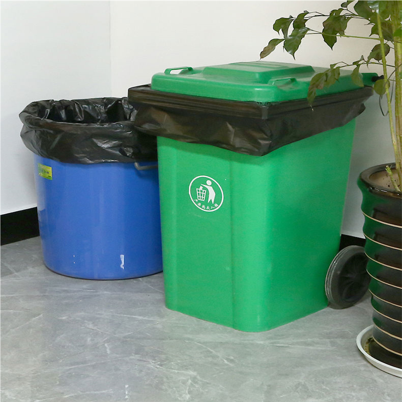 新料黑色大号垃圾袋80酒店90物业1米医院1.2米特大加厚平口袋家用